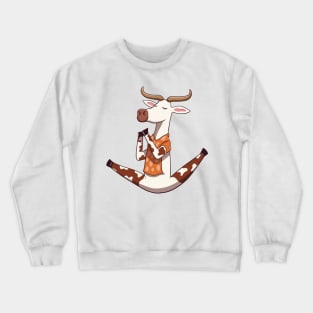 Funny cow doing yoga Crewneck Sweatshirt